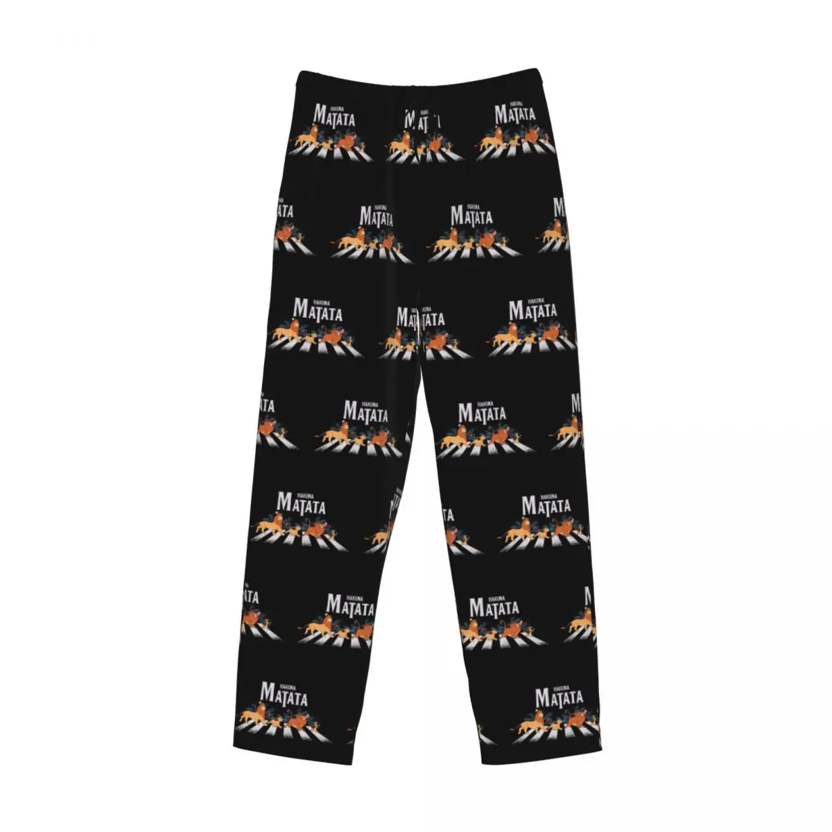 Pantalones de pijama con estampado personalizado Walk Grown King Lion Hakuna Matata para hombre, ropa de dormir de película de dibujos animados, pantalones con bolsillos