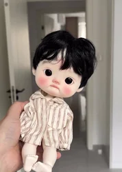 BJD doll suitable for big head bit Qbaby blythe size wig imitation mohair short hair boy doll accessories