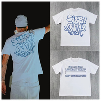 Drill SynaWorld American Street Hip Hop Alphabet Print Summer Loose Casual Men's and Women's Short Sleeve T-Shirt Vintage Top
