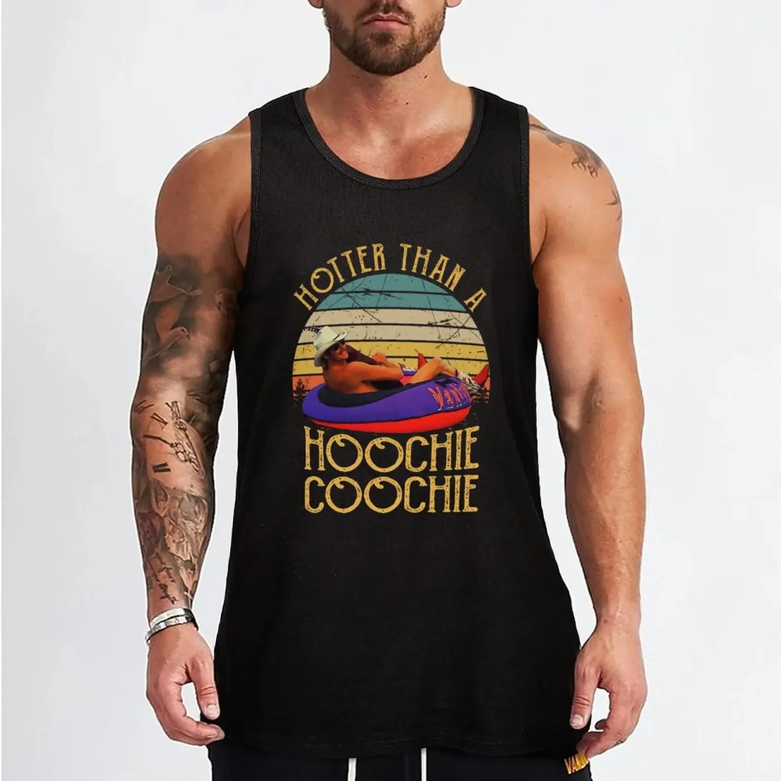 New Hotter Than A Hoochie Coochie Alan Vintage Retro Style Tank Top sleeveless shirt man Bodybuilding shirt gym men