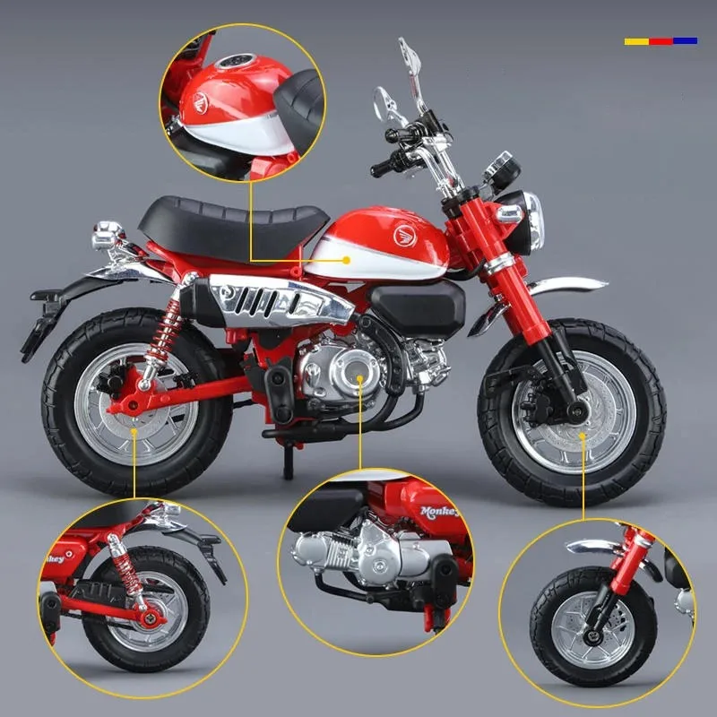 1:12 Honda maymun 125 alaşım motosiklet modeli kalıp döküm oyuncak
