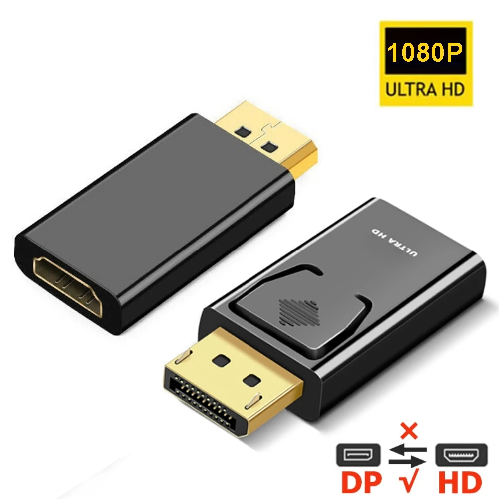 1080P Display Port to HDMI-Compatible Adapter Male to Female DP to HDMI-Compatible Video Audio Cable for PC TV Laptop Projector