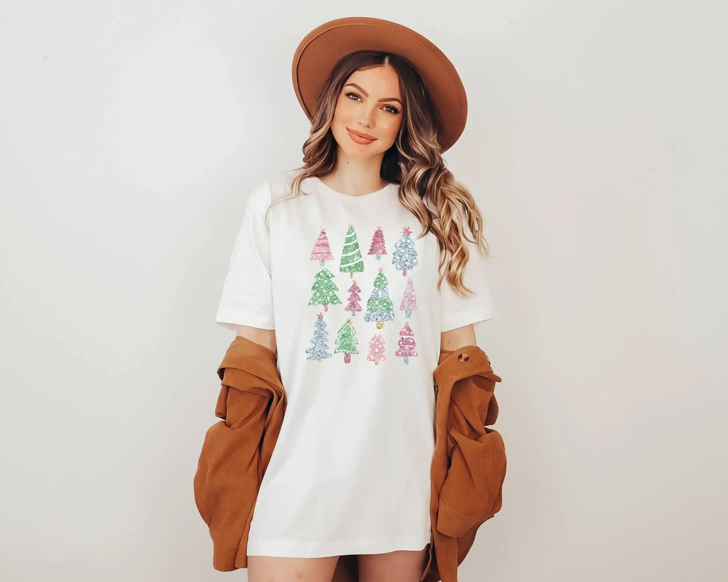 Merry Christmas T shirt Xmas Party Happy Holidays Pine Tree Most Wonderful Time Women Little Things