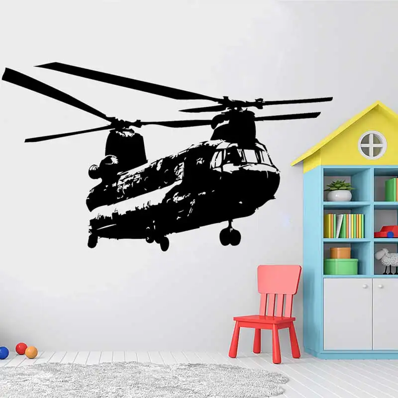 Chinook Helicopter Wall Stickers War Weapons Air Vehicles Military Summer Camp Military Weapons Lovers Home Decor Vinyl Decals 1