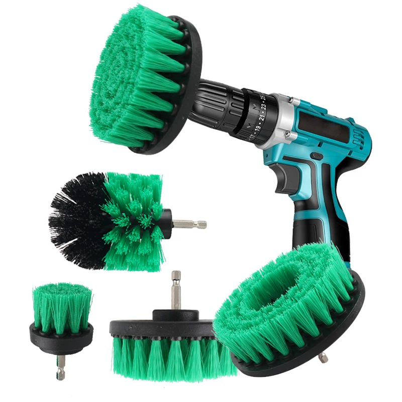 

2/3.5/4'' Brush Attachment Set Power Scrubber Brush Car Polisher Bathroom Cleaning Kit with Extender Kitchen Cleaning Tools