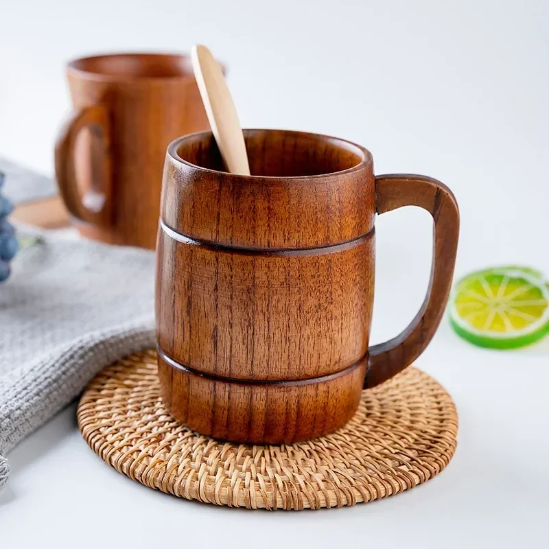 

350ml Classic Style Natural Wood Cup Wooden Beer Mugs Drinking For Party Novelty Gifts Eco-friendly