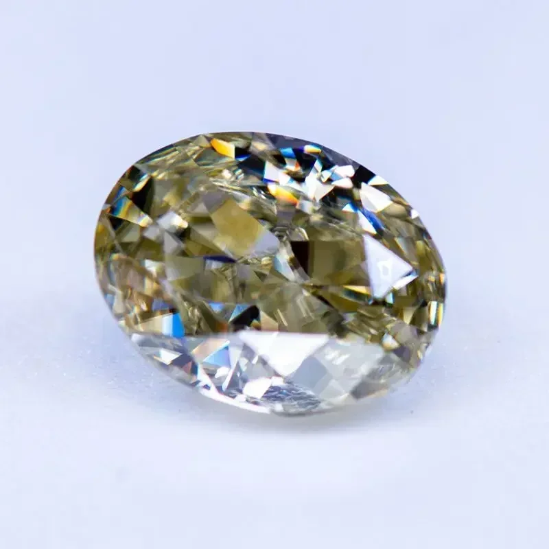 Moissanite Stone Oval Cut Natural Color Brilliant Yellow GRA Authentication Lab Grown Gemstone For Charms Women Jewelry Making