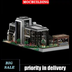 MOC City The Glass House Modular Building Block Assembly House Furniture Collection Series Toy Gifts