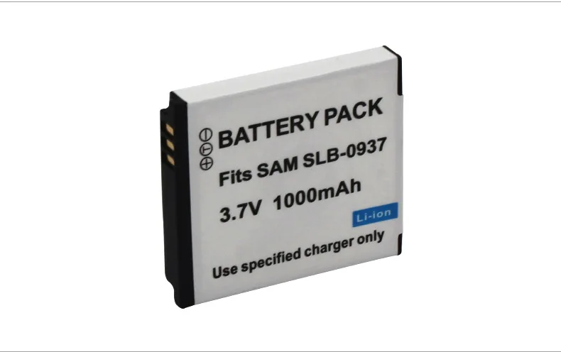 SLB-0937 Camera Battery 3.7v 1000mAh Large Capacity for Samsung PL10 ST10 NV33 L730 L830 I8 DV150F ES70 ES75 Replace Battery