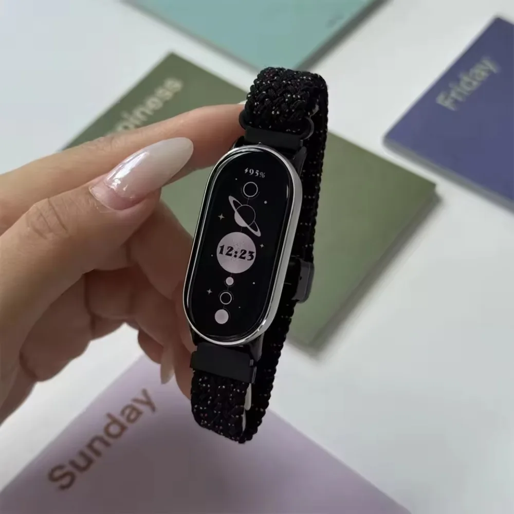 Nylon-Schlaufenarmband für Xiaomi Mi Band 10 9 8 Magnetisches Komfortables Atmungsaktives Armband für Xiaomi Mi Band 10 9 Armband-Zubehör – Detail 2