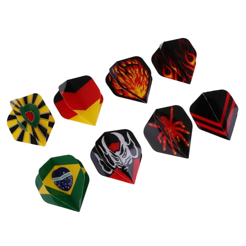 Dartboard Compatible Dart Flights Assorted Patterns Dart Tail Supplies Dart Arrows Plastic Tip for Professional Sets
