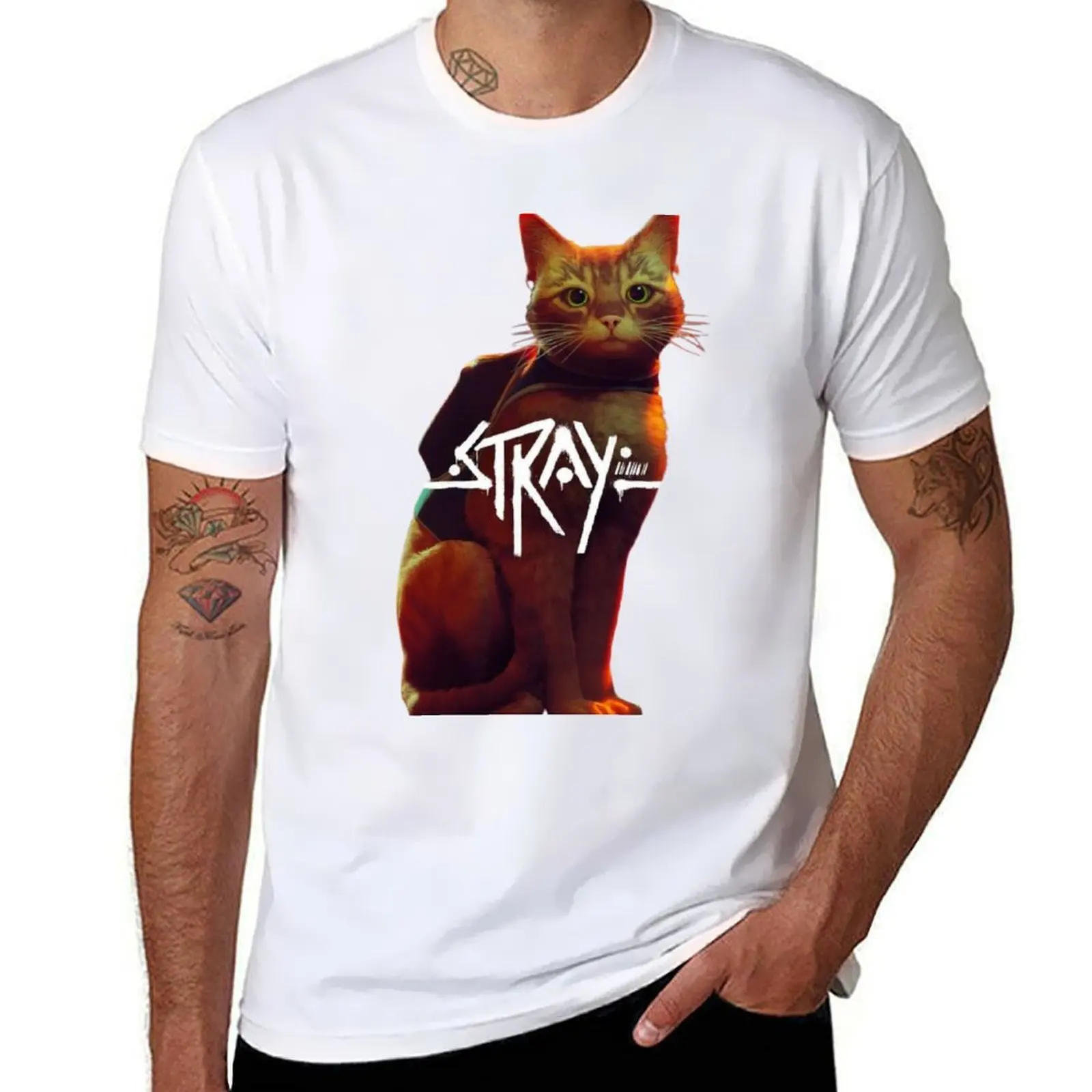 

Stray The Game Cat T-Shirt men t shirt cotton 100% man t shirt designer T-Shirt