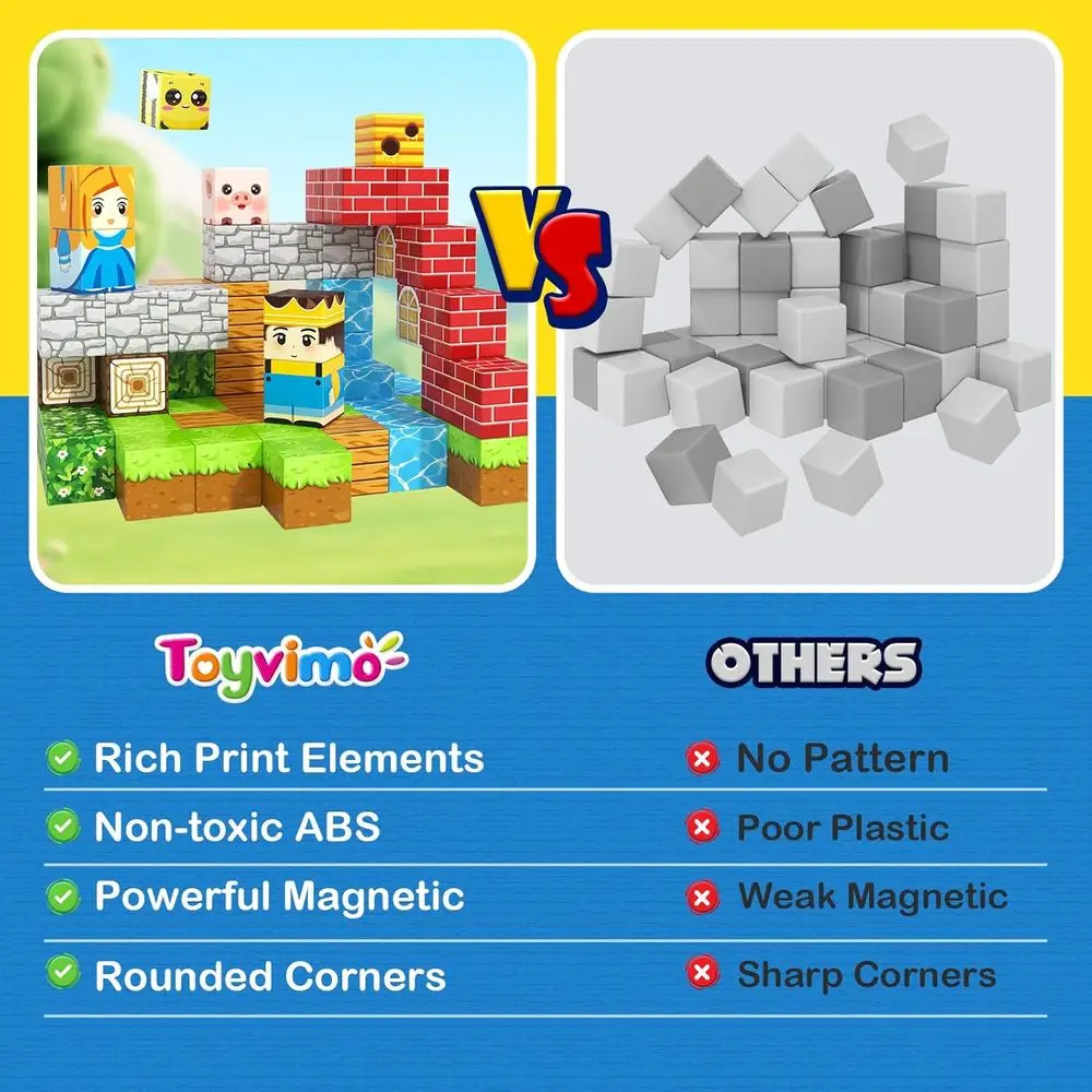 Zestaw magnetycznych klocków kompatybilny z STEM, 100 elementów, idealny dla dzieci w wieku 3-12 lat, zachęca do kreatywnego zabawy dla dzieci.