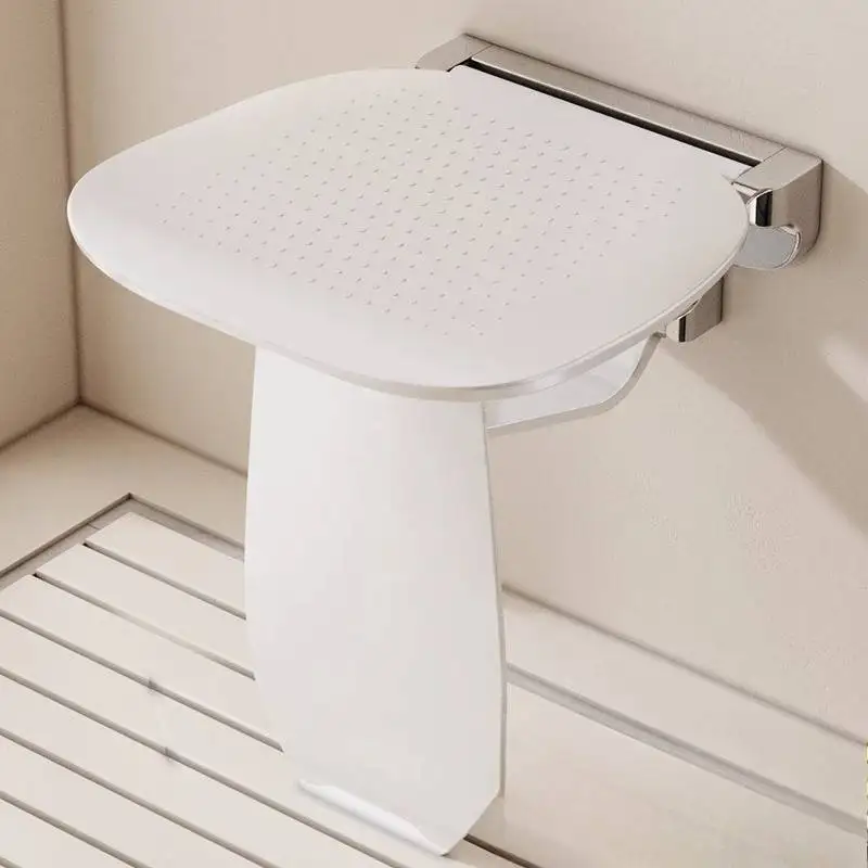 

Modern Nordic Unique Shower Stool White Wall Mount Design Foldable Shower Chair Ergonomic Cute Sillas Plegables Home Furniture