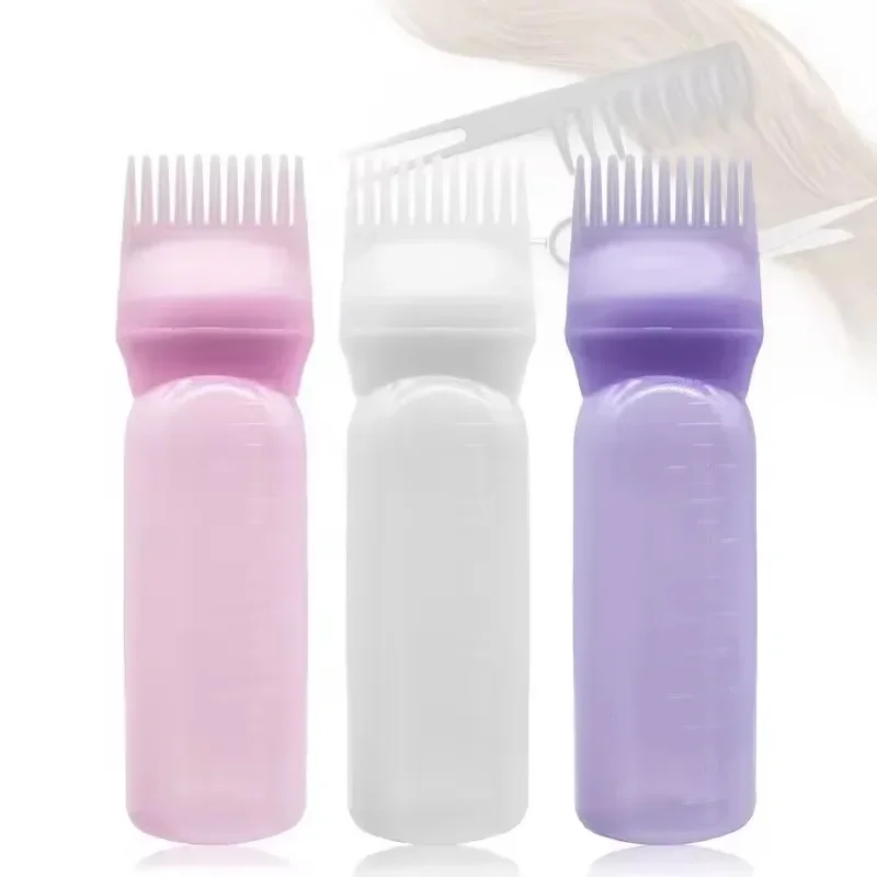 120ml Multicolor Plastic Hair Dye Refillable Bottle Applicator Comb Dispensing Salon Hair Coloring Hairdressing Styling Tool