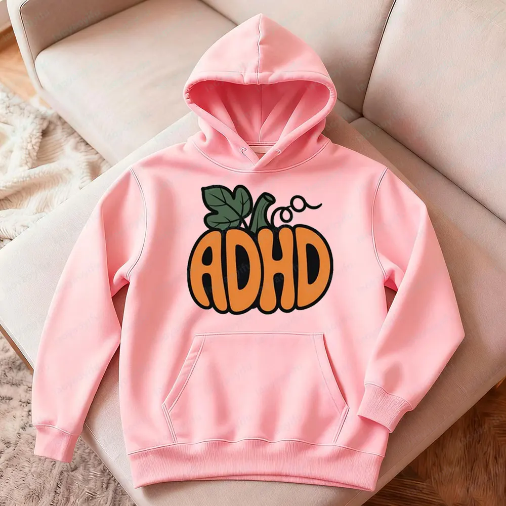 ADHD اليقطين هوديس الخريف التنوع العصبي القمم الخريف هالوين الشكر العصبية العصابات الجرافيك بلوزات لي المرأة هوديي