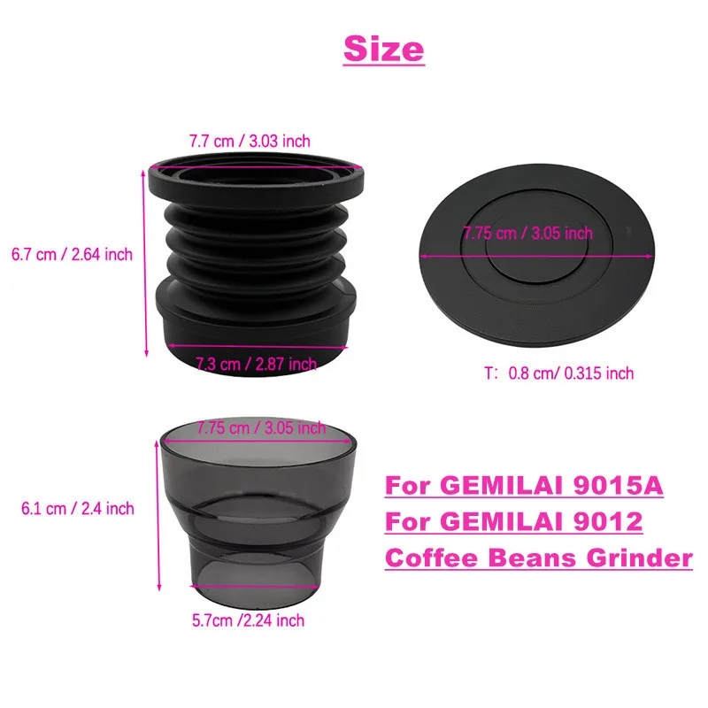 Single Dose Hopper Bellows For GEMILAI 9015A 9012 Coffee Grinder Bean Bin Blowing Accessories Coffee Bean Grinder Modified Parts