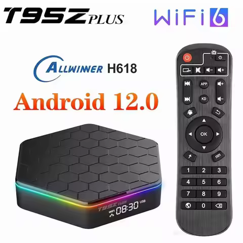 T95Z PLUS Smart TV BOX Android 12 Allwinner H618 4G 128G 64G 5G Dual WIFI6 Support 6K 4K 3D BT Media Player TVBOX Set Top Box