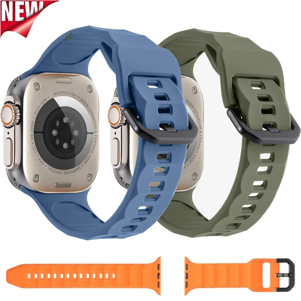 Sport-Silikonarmband für Apple Watch Ultra 3 2 1 49mm 11 10 9 8 7 46mm 42mm 45mm 41mm Armband iWatch 6 5 4 SE 44mm 40mm
