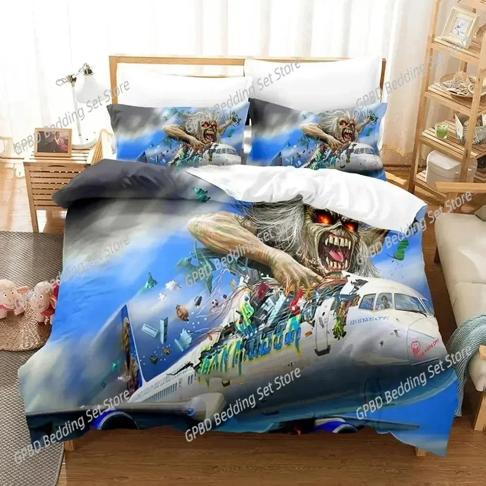 Iron Heavy Metal Maidens Comfortable Duvet Quilt Cover Pillowcase Bedding Set Children Bedroom Decoration Home Textile