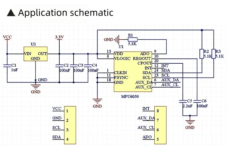 MPU-6050 Drei-Achsen-Beschleunigungsmesser-Gyroskop-Modul 6DOF Gyroskop-Sensormodul – Detail 7