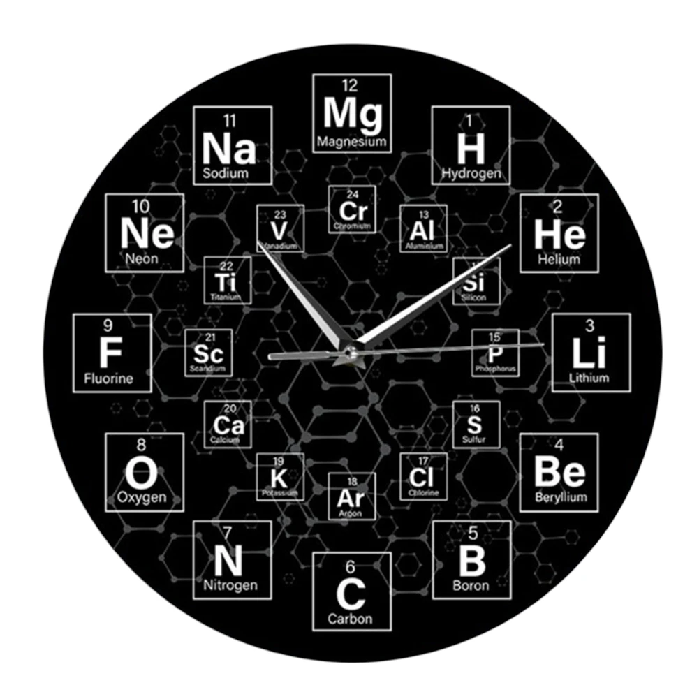 

Stylish Periodic Table Clock for Home and Classroom Creative Chemistry Design Wall Clock Engaging Decor for Science Lovers