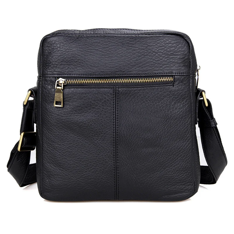 Imagem -03 - Couro Genuíno Bolsa de Ombro Masculino Macio do Couro dos Homens Crossbody Bolsas de Couro de Vaca Real Mensageiro Bolsas Casuais Bolsas Masculinos Preto