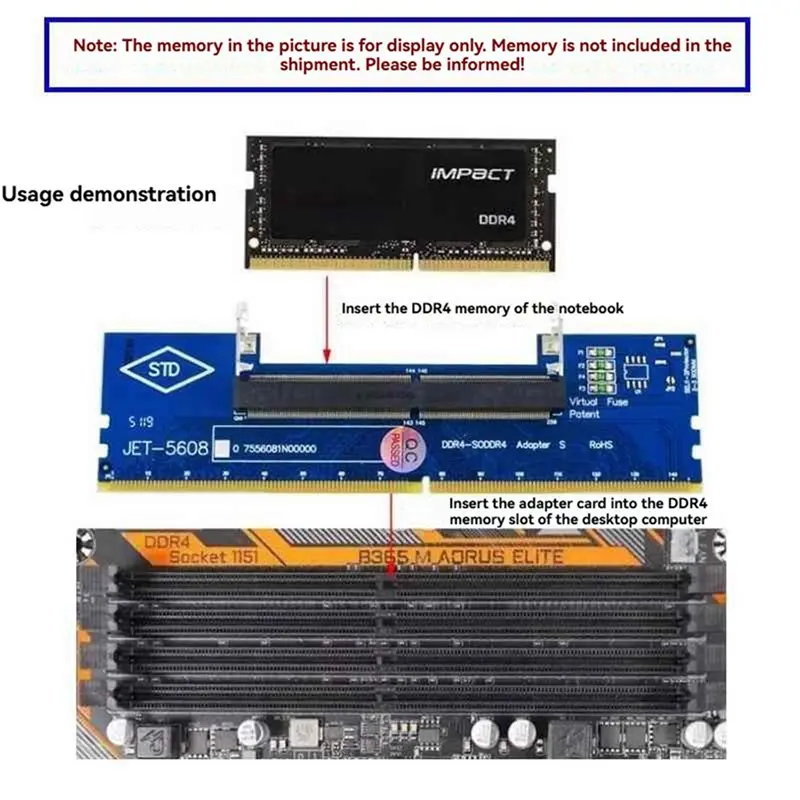 Classic-10PCS Laptop To Desktop SO-DIMM To PC DIMM Card DDR4 Memory RAM Memory Adapter Laptop RAM To PC Desktop Test Card