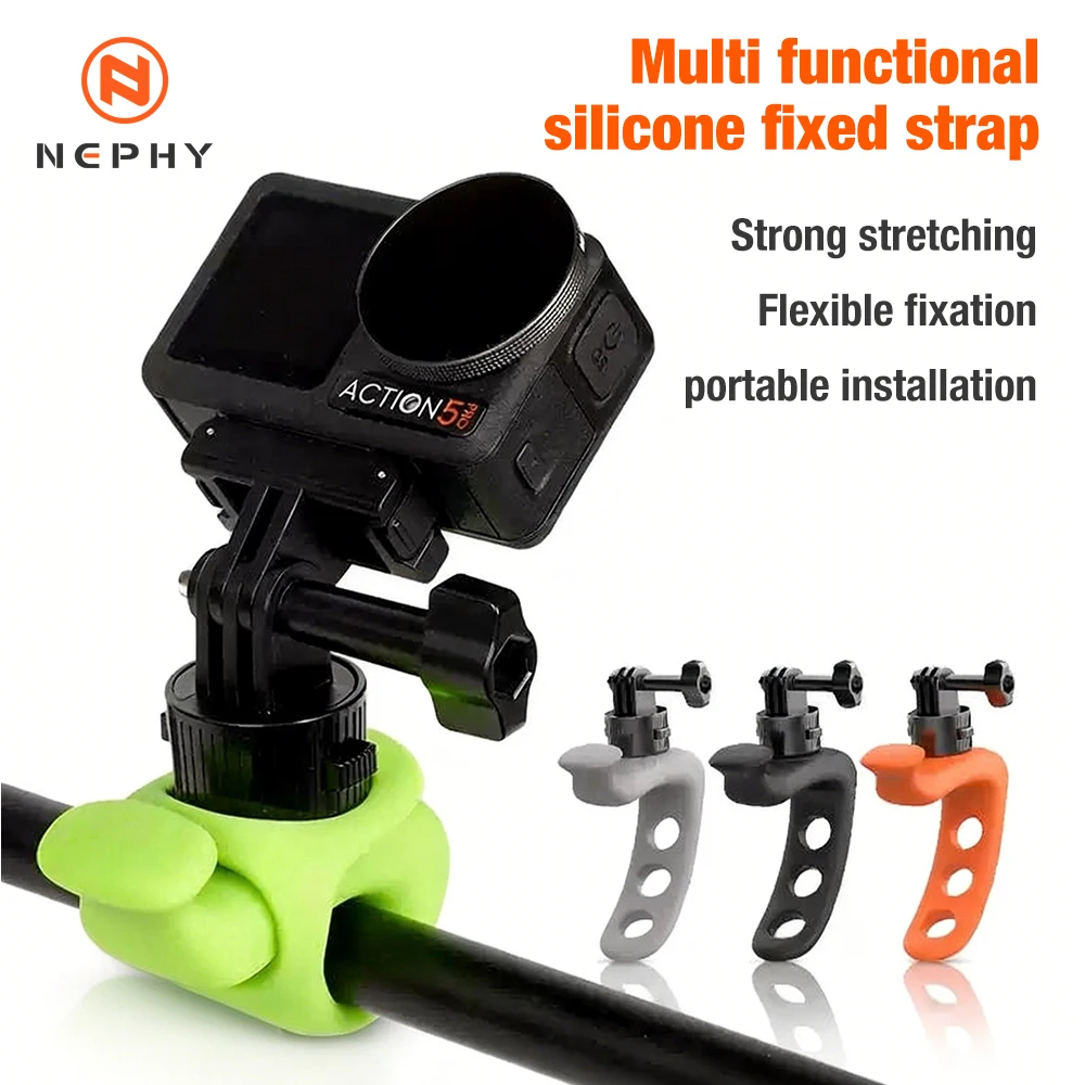 Action Camera Adjustable Silicone Mount Mini Flexible Bracket For Gopro Hero 13 12 Insta360 DJI Action 4 5Pro Camera Accessories