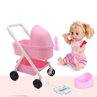 1:12 Dollhouse Baby Stroller Bedroom Scene Decor Miniature Baby Stroller Model Living DIY Simulation Baby Bassinet Cart