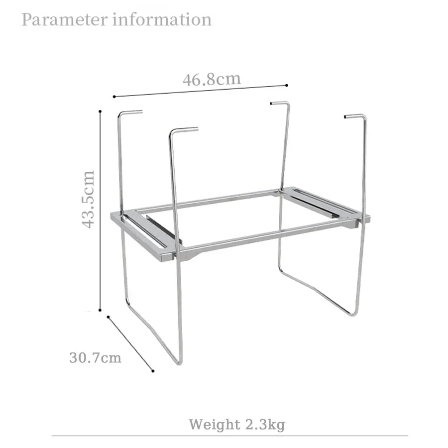 Mesa de estufa de Camping de acero inoxidable, estante de cocina plegable portátil, estante plegable para pícnic al aire libre adaptado GS450