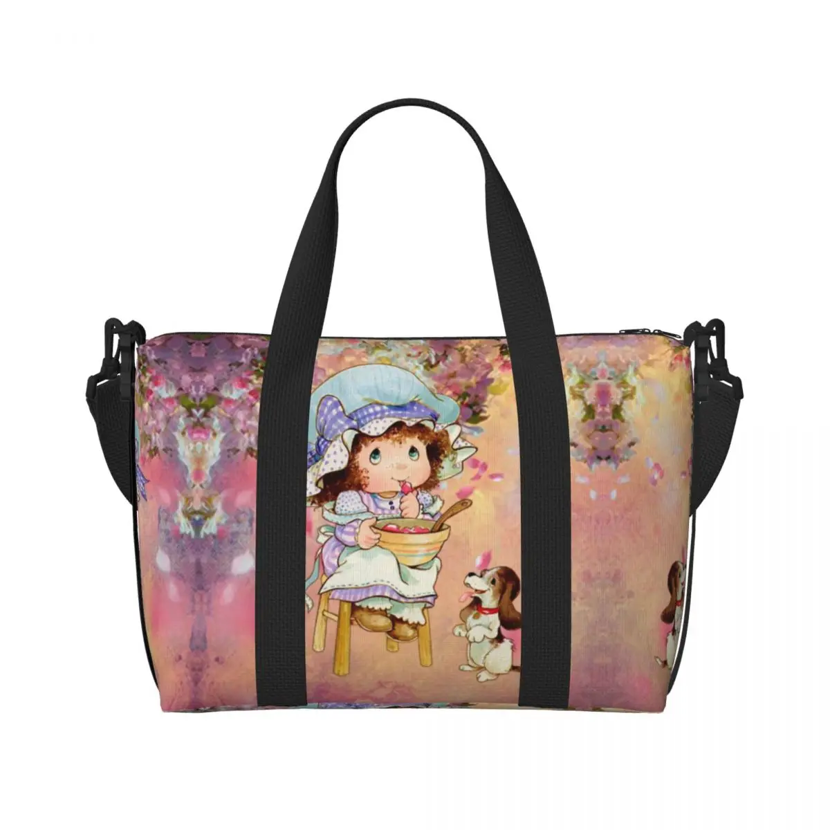 Custom Large Cute Sarah Kay Tote Bag for Women Cartoon Shopper Shoulder Gym Beach Travel Bag