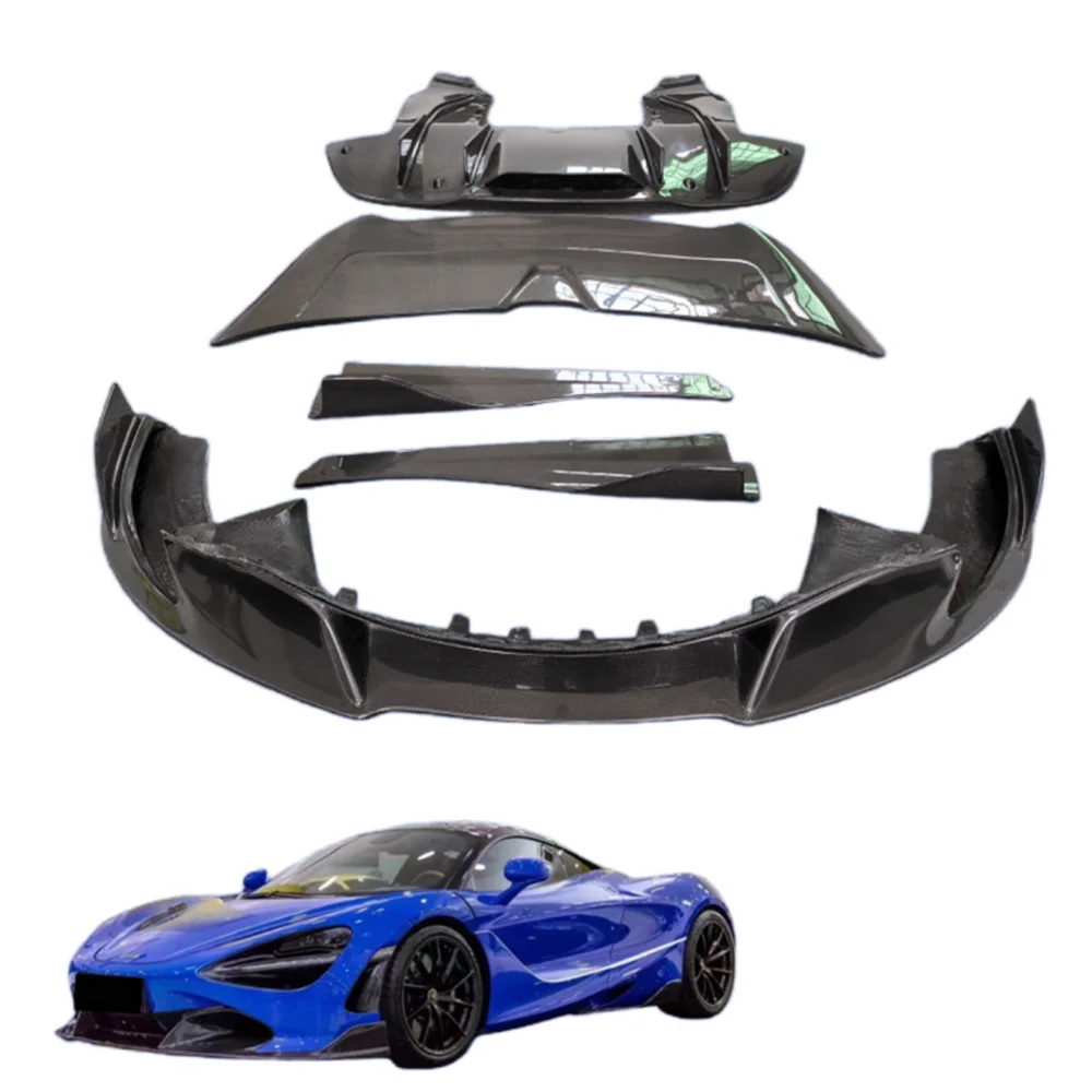 

Upgraded to V-style Carbon Fiber Body Kit for McLaren 720s Body Kit Front Lip Rear Spoiler Side Skirts Rear Diffuser