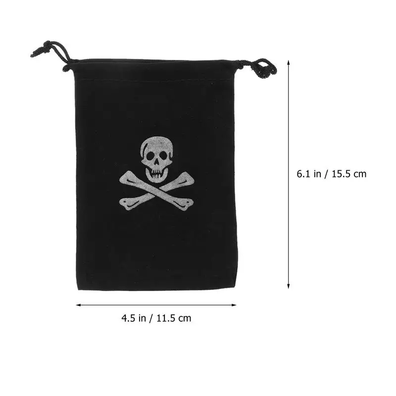 Halloween pirata bolsa, saco de doces com cordão, halloween crânio armazenamento saco, 10pcs