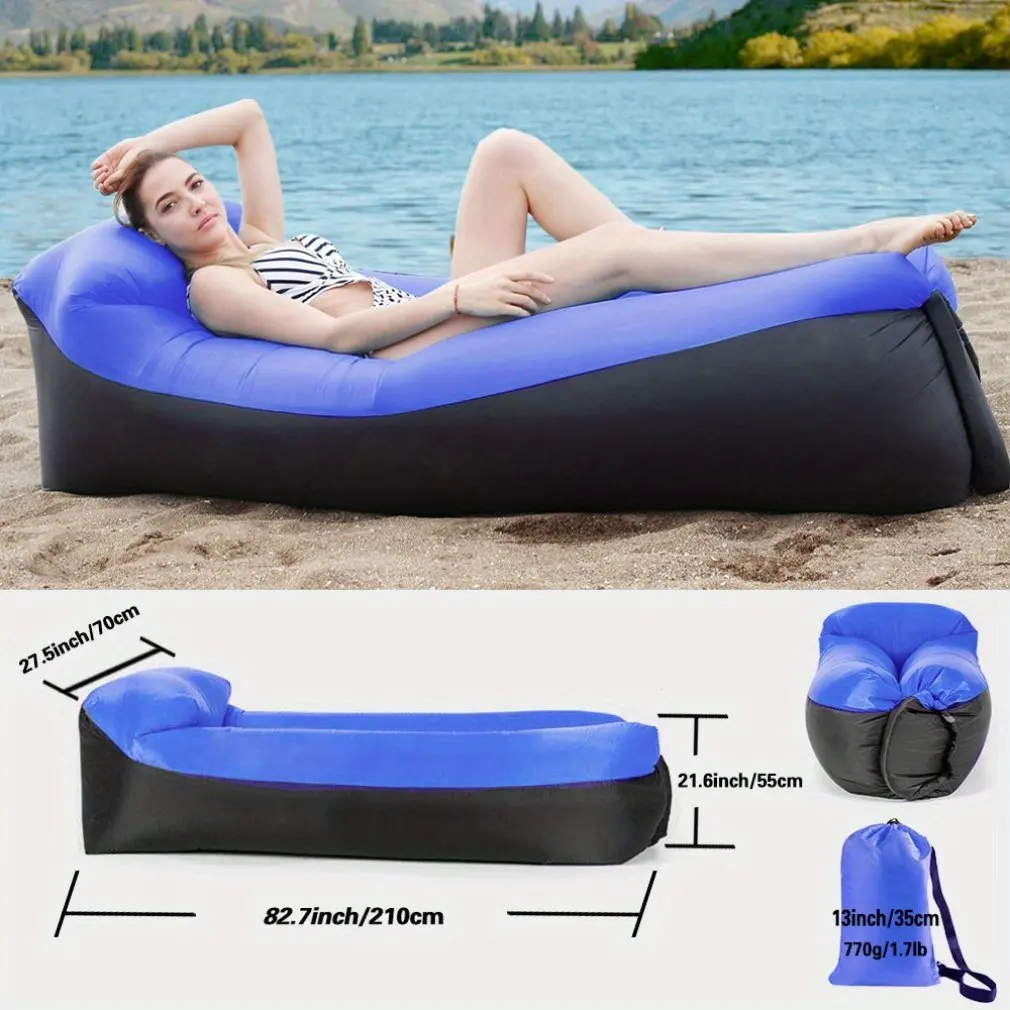 Saco de dormir inflable para el aire libre, sofá cama de buena calidad, bolsa de aire, bolsa perezosa, sofá de playa, productos de tendencia, rápido