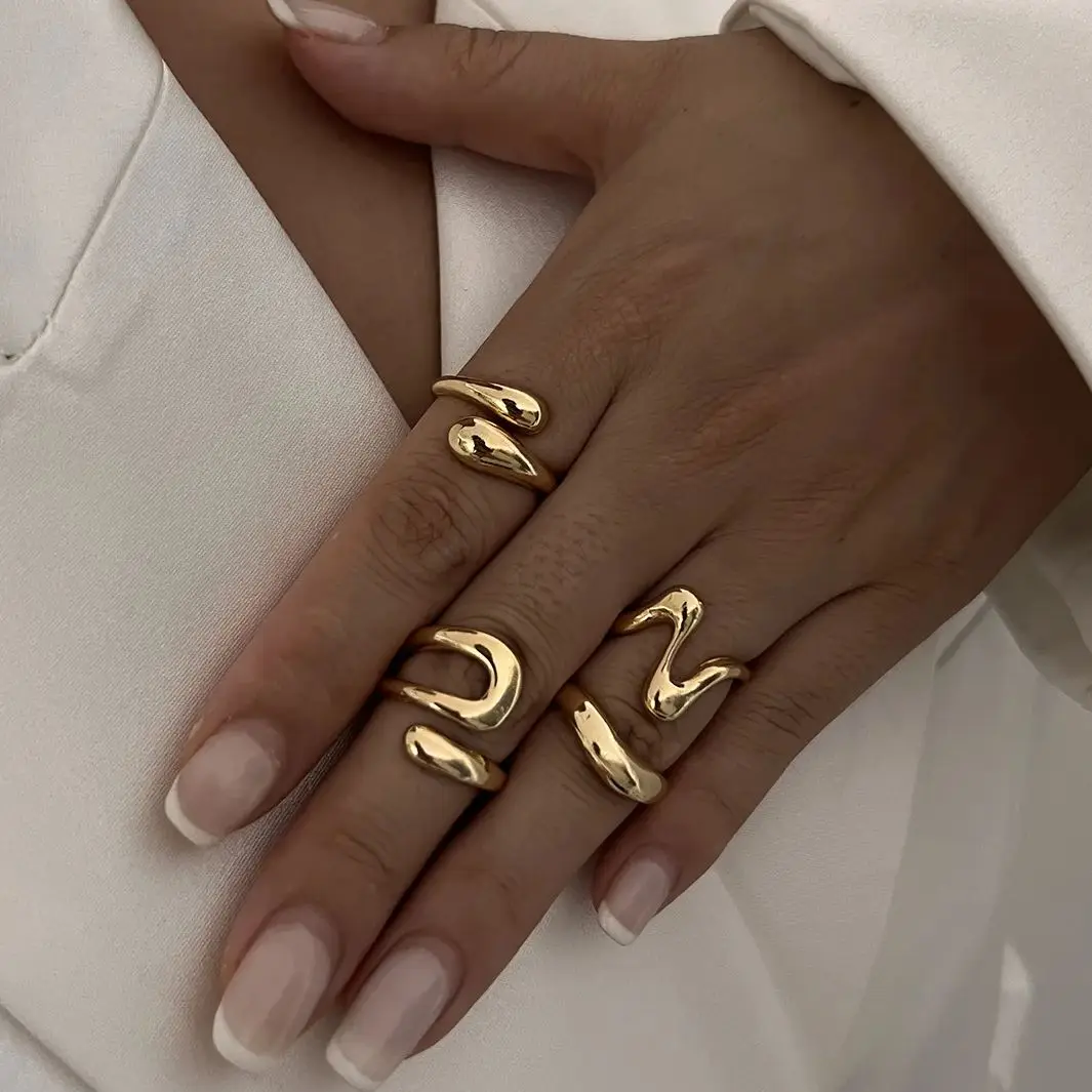 DIEZI Ein Satz Unregelmäßige Geometrische Ringe Für Frauen Männer Mädchen Punk Mode Strand stil Gold Silber Farbe Knuckle Joint Ring