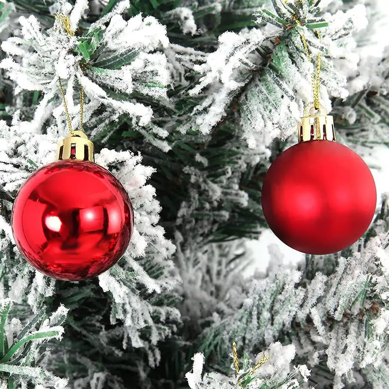 Neue 24 teile/los 8 cm Farbe Dekoration Ball Weihnachten Baum Hängen Ornamente Glänzende Flitter Ball Für Home House Bar party Decor – Detail 2
