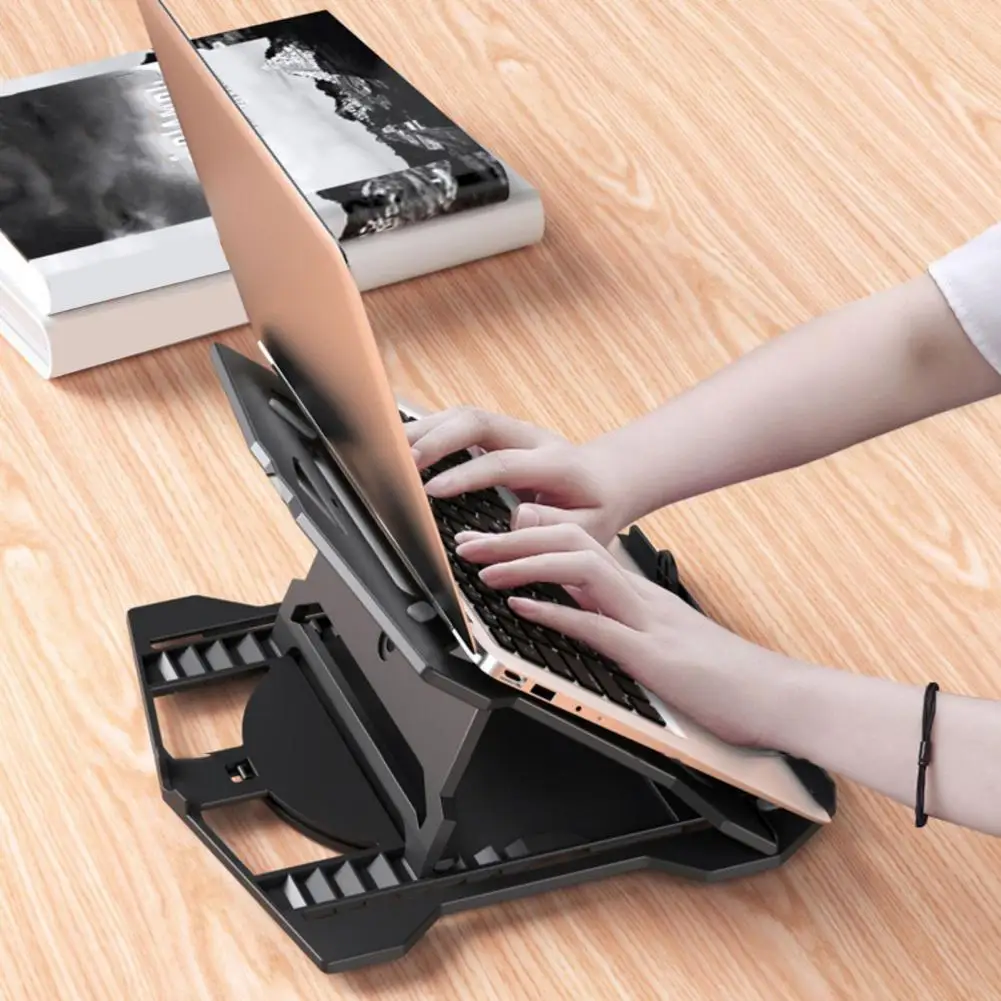 حامل كمبيوتر محمول قابل للطي، حامل كمبيوتر محمول قابل للتعديل مع ثبات عالي، قدرة تحمل قوية ومتعددة الزوايا للمحمول