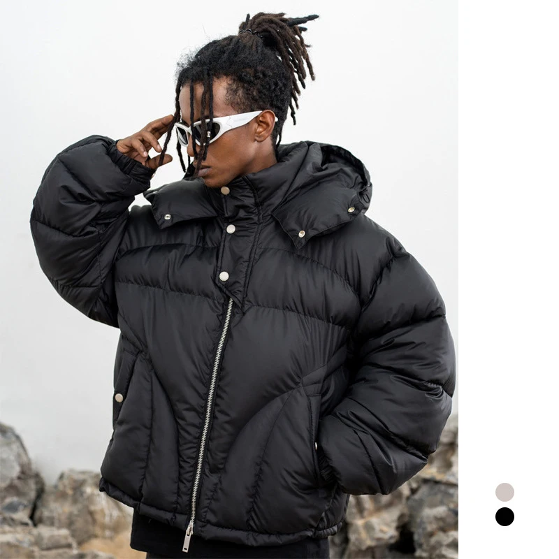 

2025 Autumn/Winter New Arrival Design - Men's Hooded Parkas Thickened Solid Color Casual Cotton Jacket