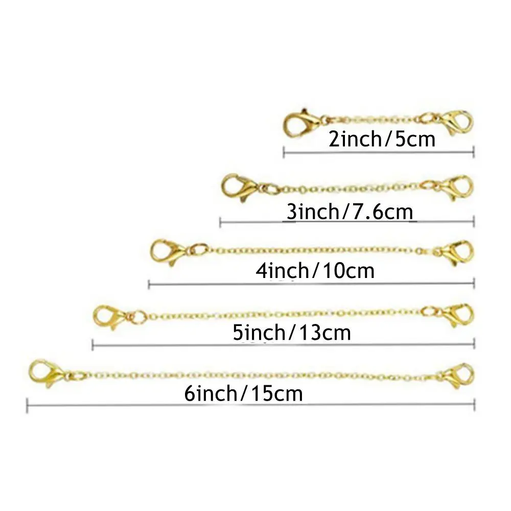 for Bracelet Necklace Extender Safety Chain DIY Jewelry Findings & Components Stainless Steel Extender Chain Durable Gold Color