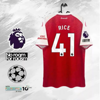 2025-2026 Arsenal Home Jersey with Saka, Havertz, Rice - Premier League UCL Match Uniform