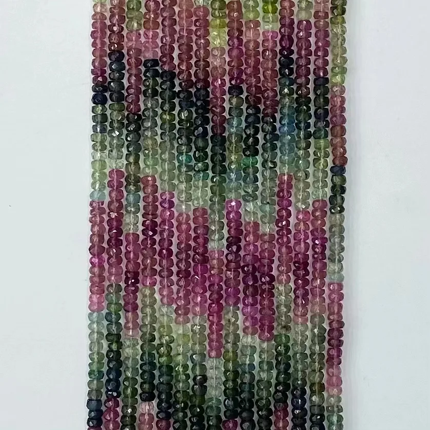 

Icnway натуральный турмалин округлость 2×3 мм граненые бусины 39 см для изготовления украшений из натурального камня