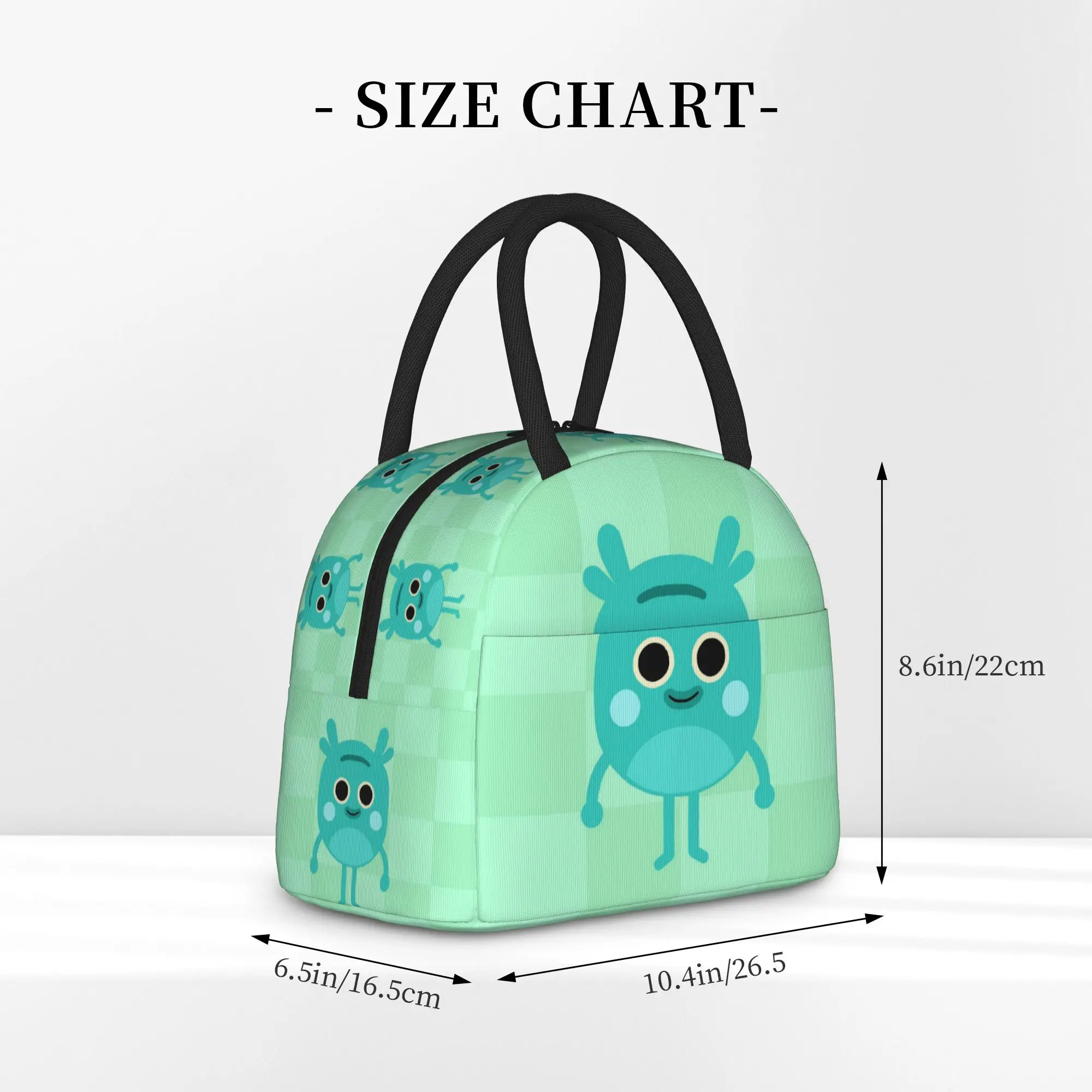 Bumbles Educational Cartoon Nums Insulated Lunch Tote Bag for Work Grumble Portable Thermal Cooler Washable Food Bag