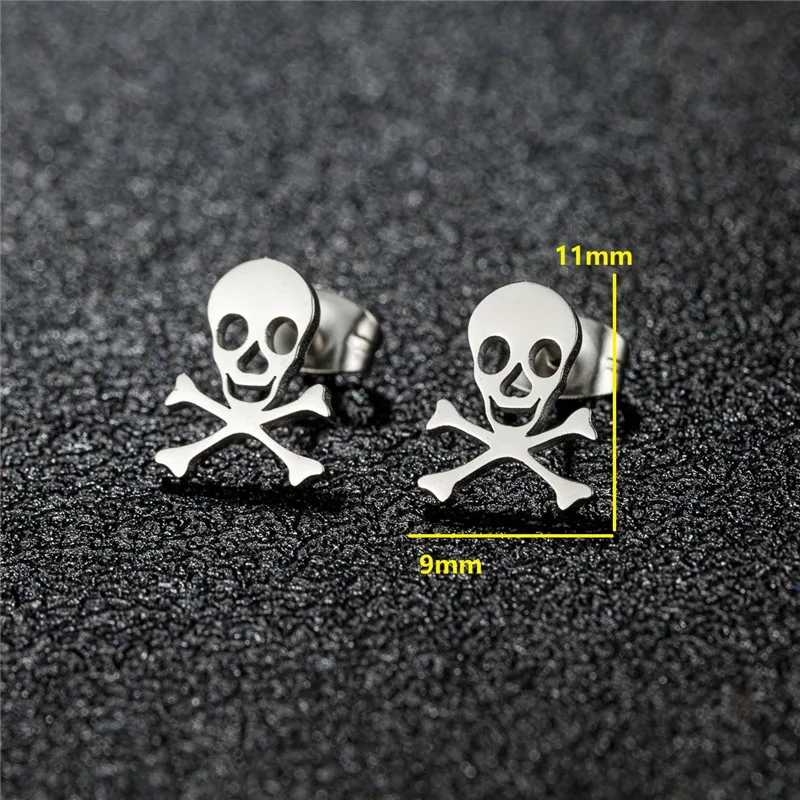 Lovely Stainless Steel Dog Paw Earrings for Women Girls Small Chemistry Atom Earings Star Moon Skull Music Ear Studs Accessories