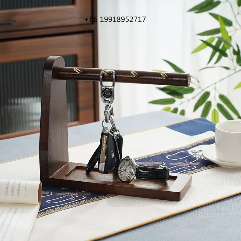 Walnut beech key storage rack decoration porch table entry door jewelry storage tray sundry home storage rack JJ467