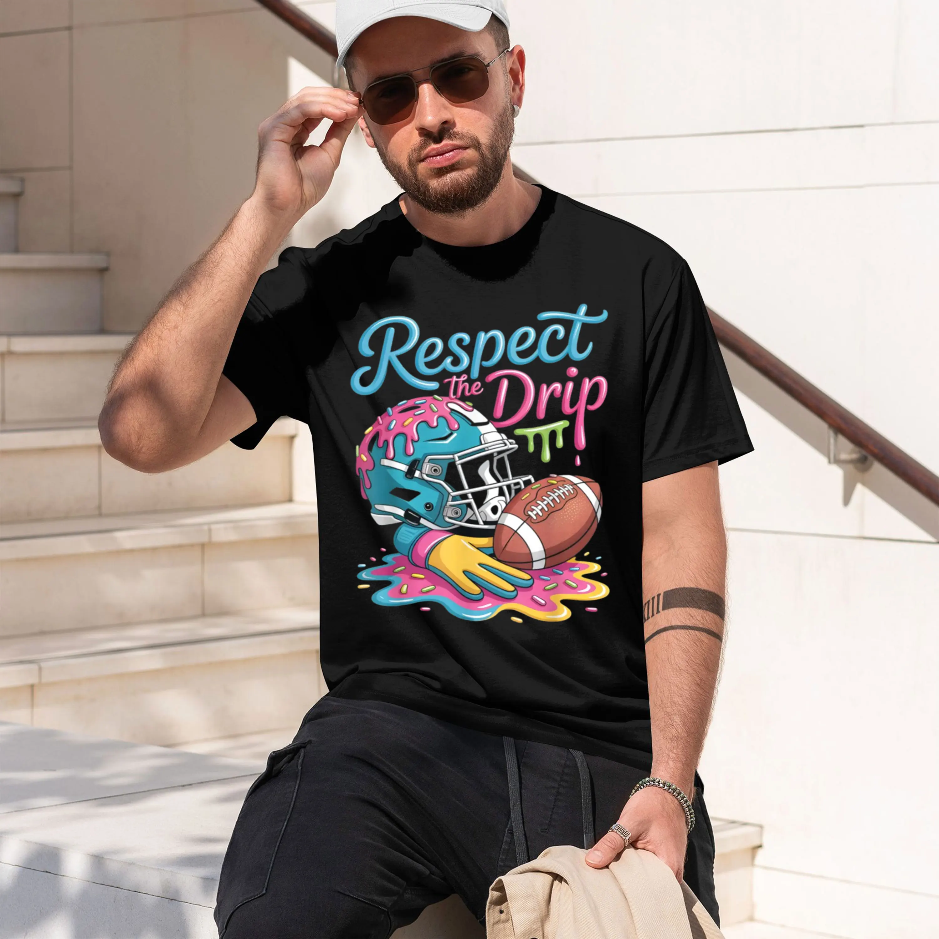 s Football e Cream Sprinkle Respect ip T-Shirt Summer Short-Sved Breathable Sweat-Wking Versatile Trendy T-Shirt 2026 New Model