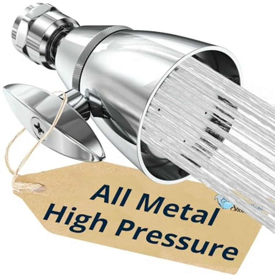 

® Solid Metal 2 Inch High Pressure Shower Heads - Shower Heads High Pressure - High Flow Shower Head with ADJUSTABLE SPRAY PATT