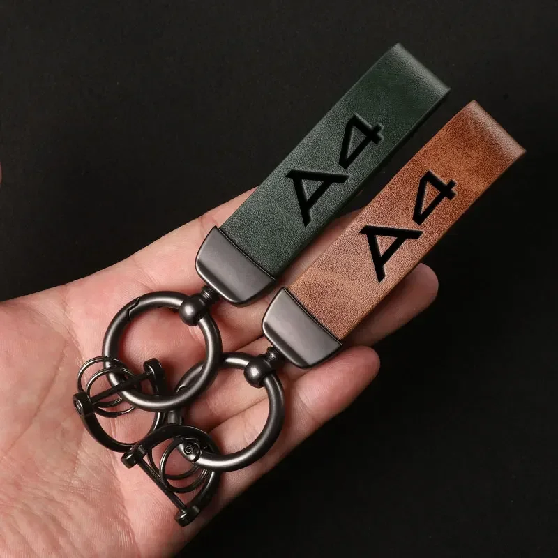 

Для Audi A4 B5 B6 B7 B8 Автомобильные аксессуары Модный роскошный брелок из натуральной кожи Деловой подарок Брелок для ключей с логотипом A4