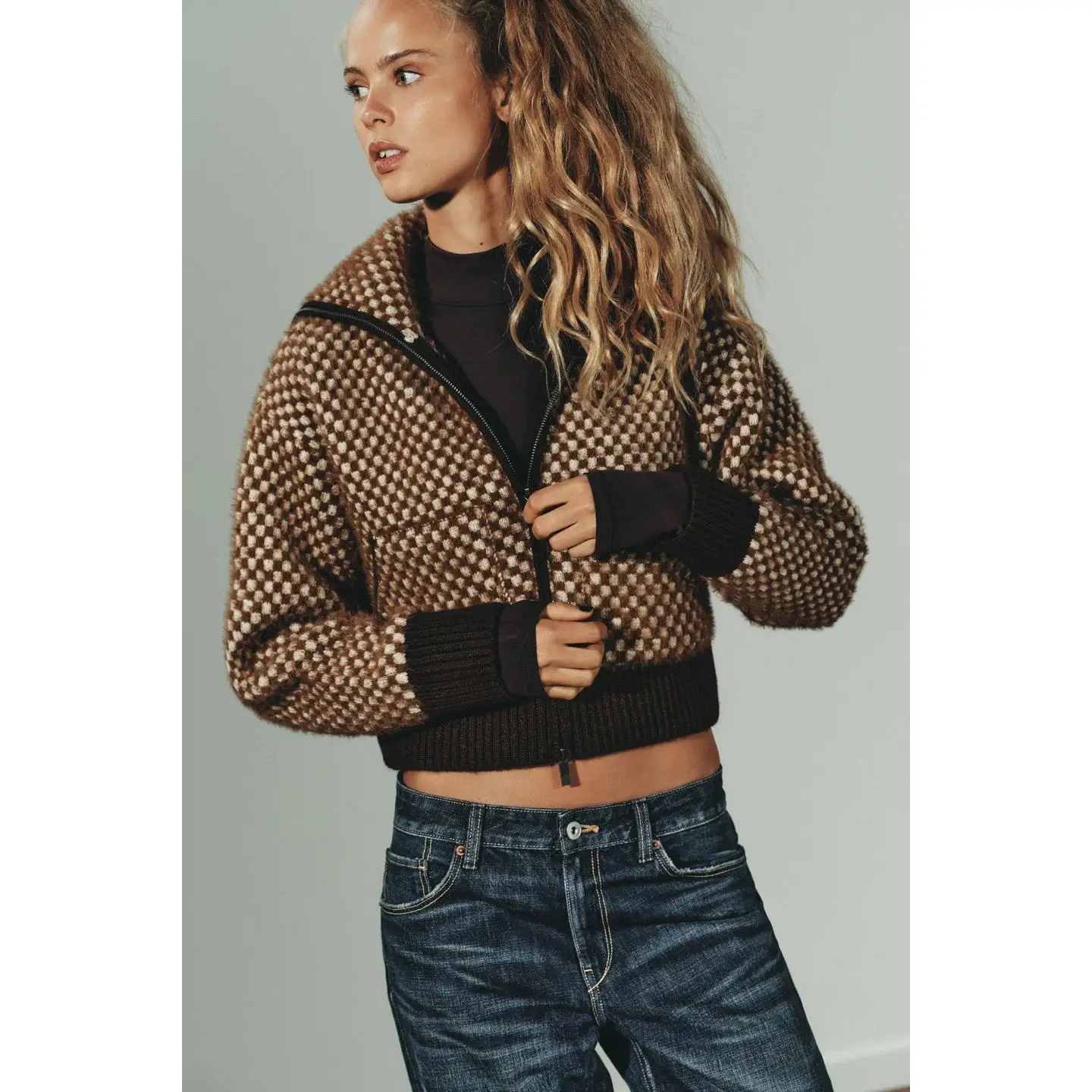 

Повседневное вязаное пальто-туэт пилота с эффектом искусственного меха в стиле пэчворк, длинный женский открытый кардиган длиной свера