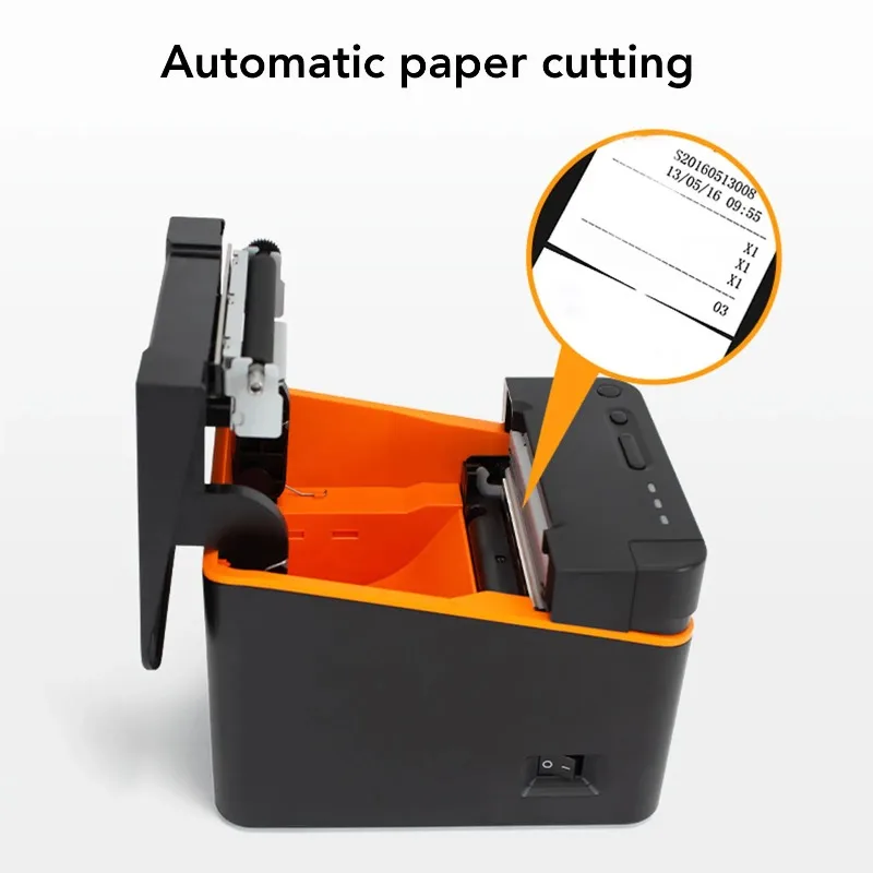 Thermal Receipt Printer 3 1/8 Thermal Label Printer USB 203 Dpi Resolution Overheat Guard Adjustable Volume for Small Business